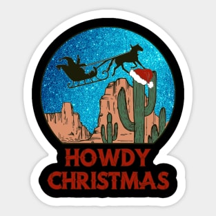 Western Cowboy Santa Howdy Christmas Matching Family Sticker